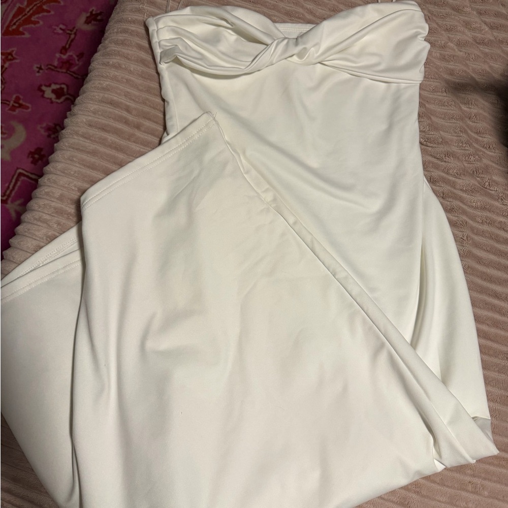 Strapless White Maxi Dress